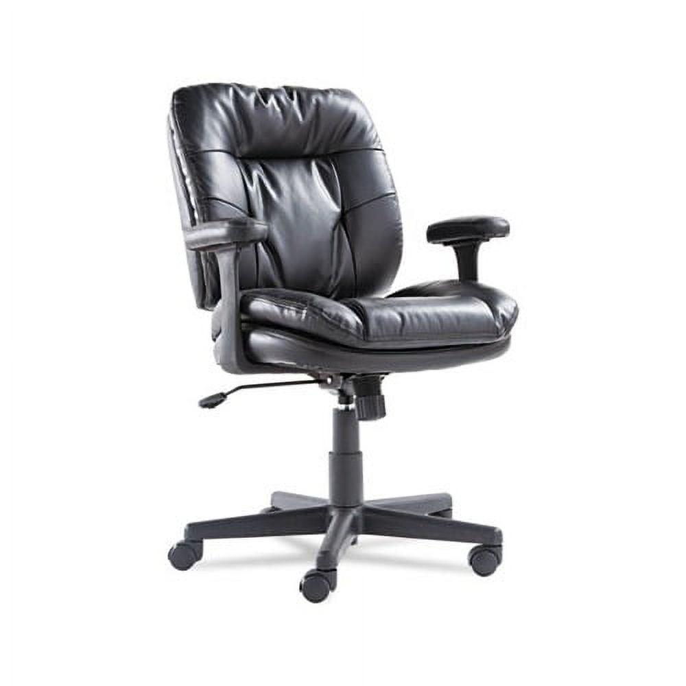 Executive Black Bonded Leather Swivel Task Chair