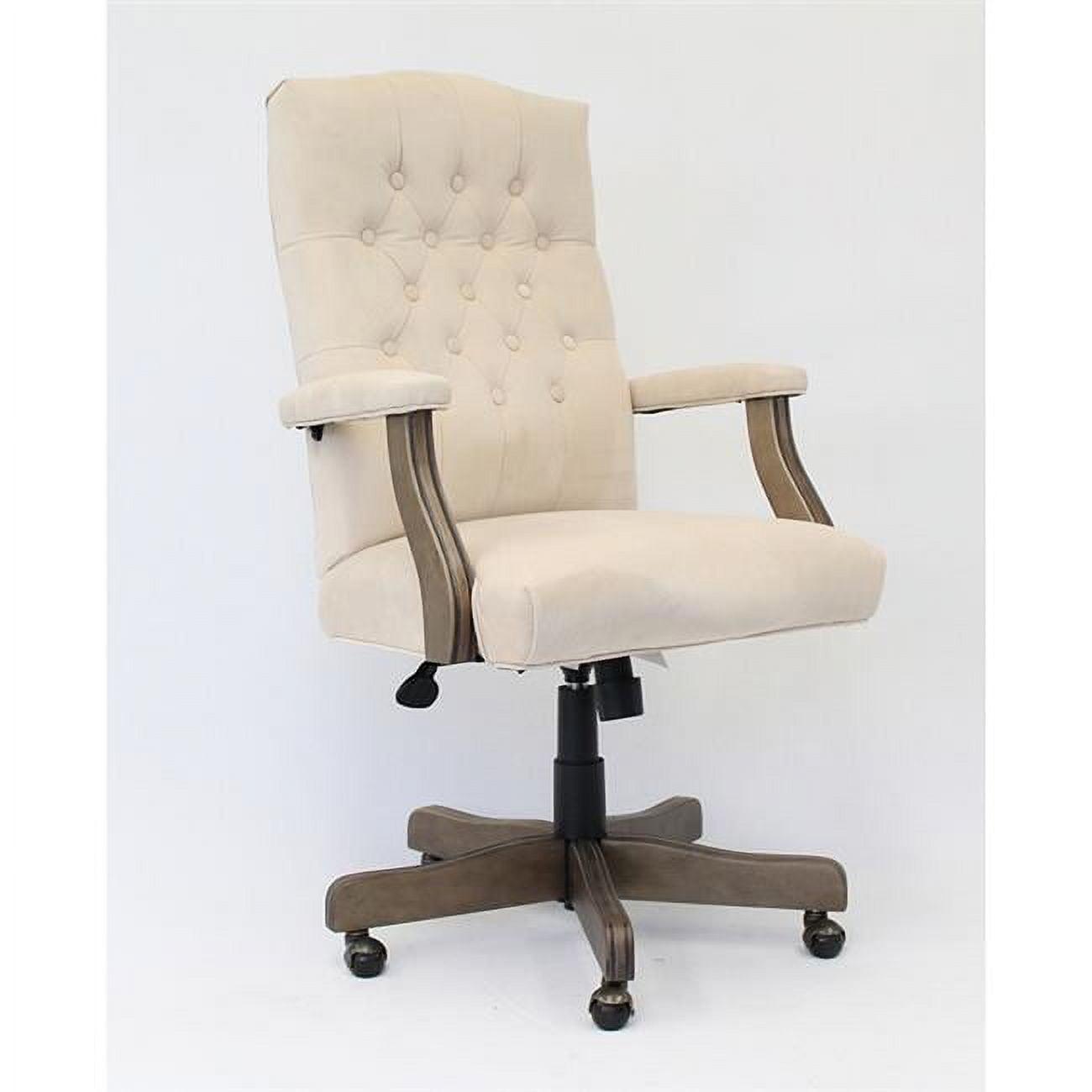 Traditional Executive Chair Beige: Swivel, Adjustable, Tufted - Boss Office Products