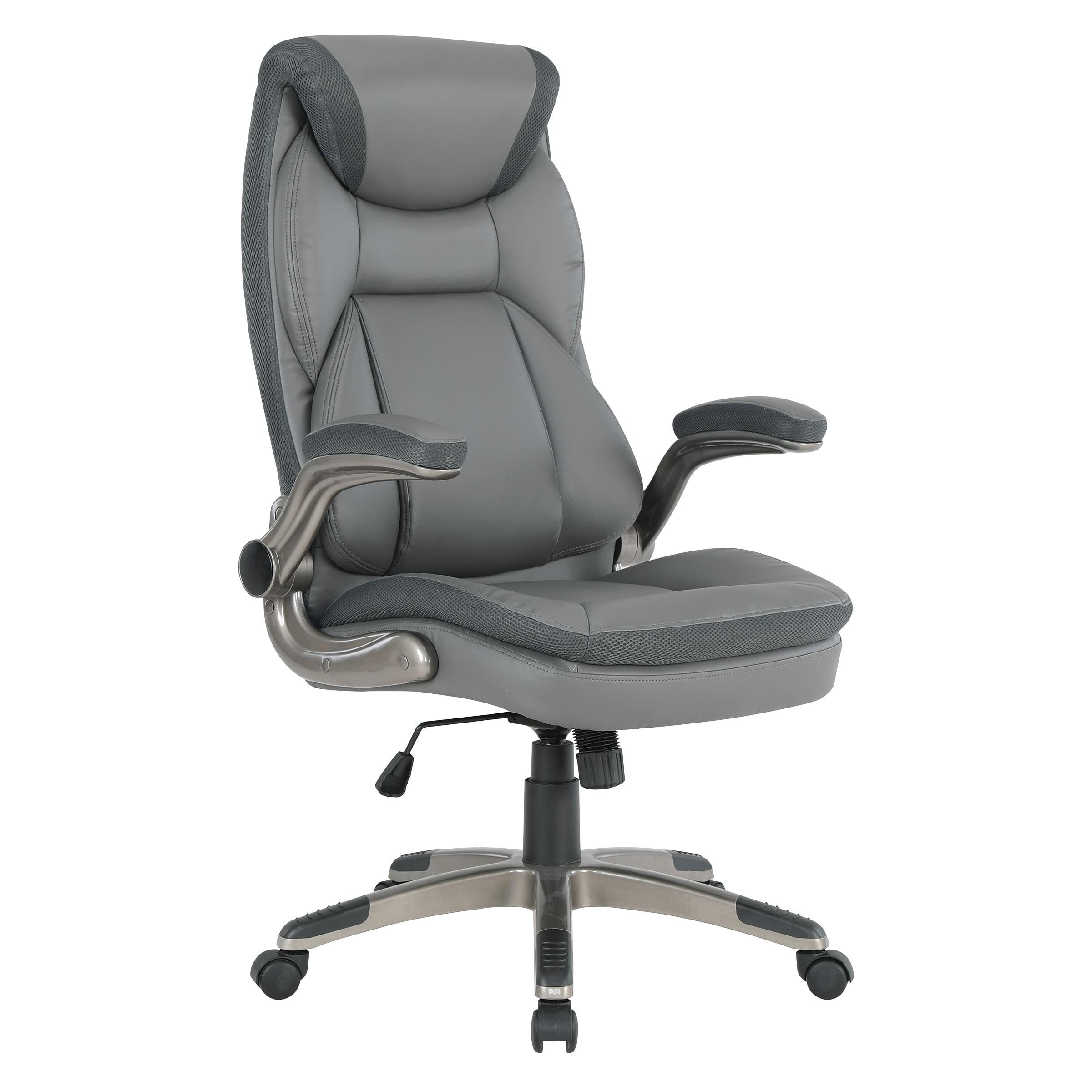 Titanium High-Back Executive Swivel Chair in Charcoal Leather