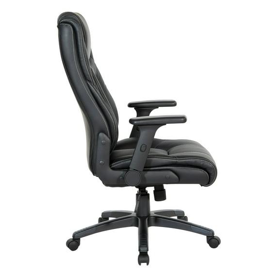 Executive High Back Office Chair in Black Bonded Leather