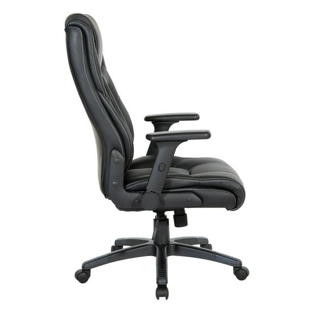 Executive High Back Office Chair in Black Bonded Leather