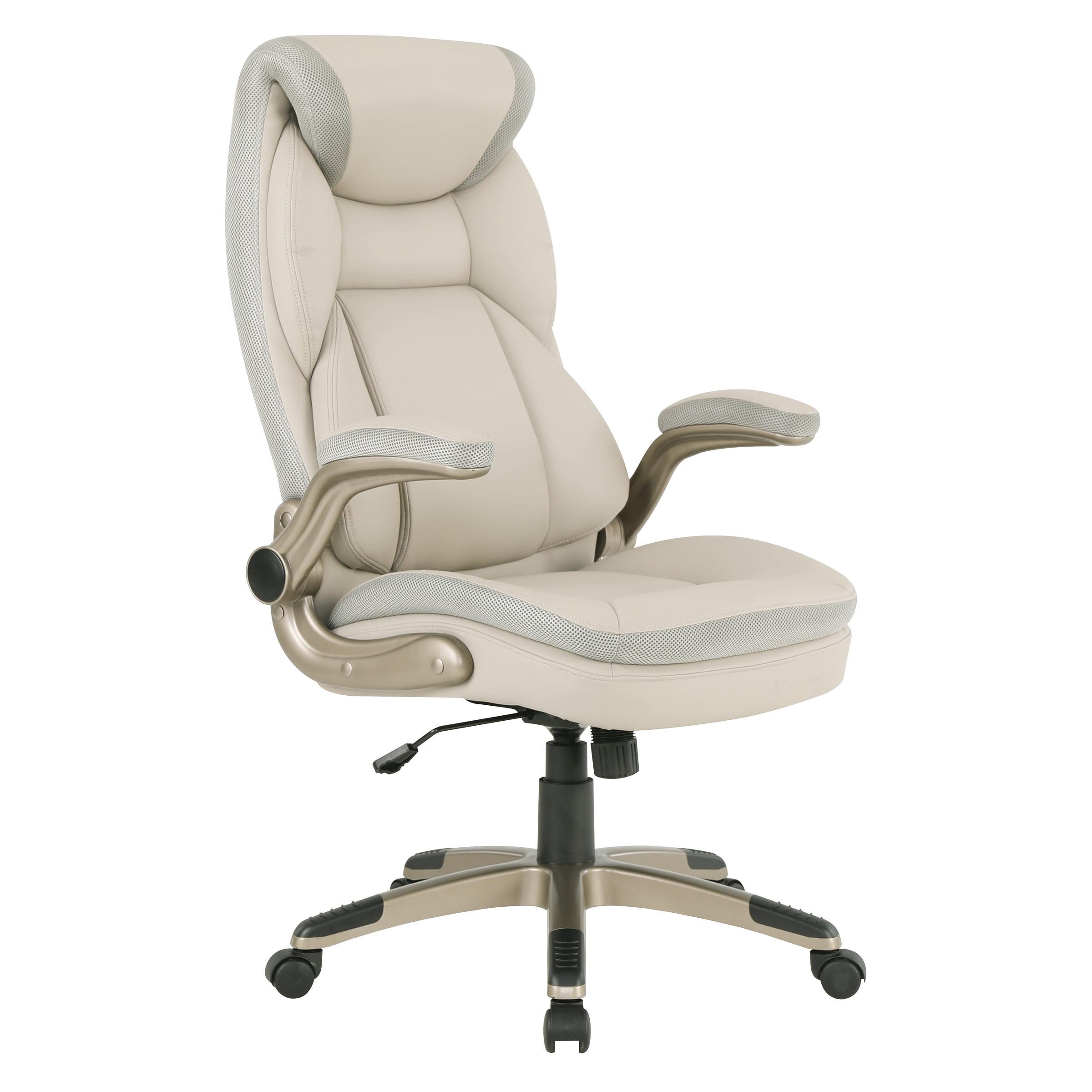 Taupe High Back Executive Swivel Chair with Adjustable Arms