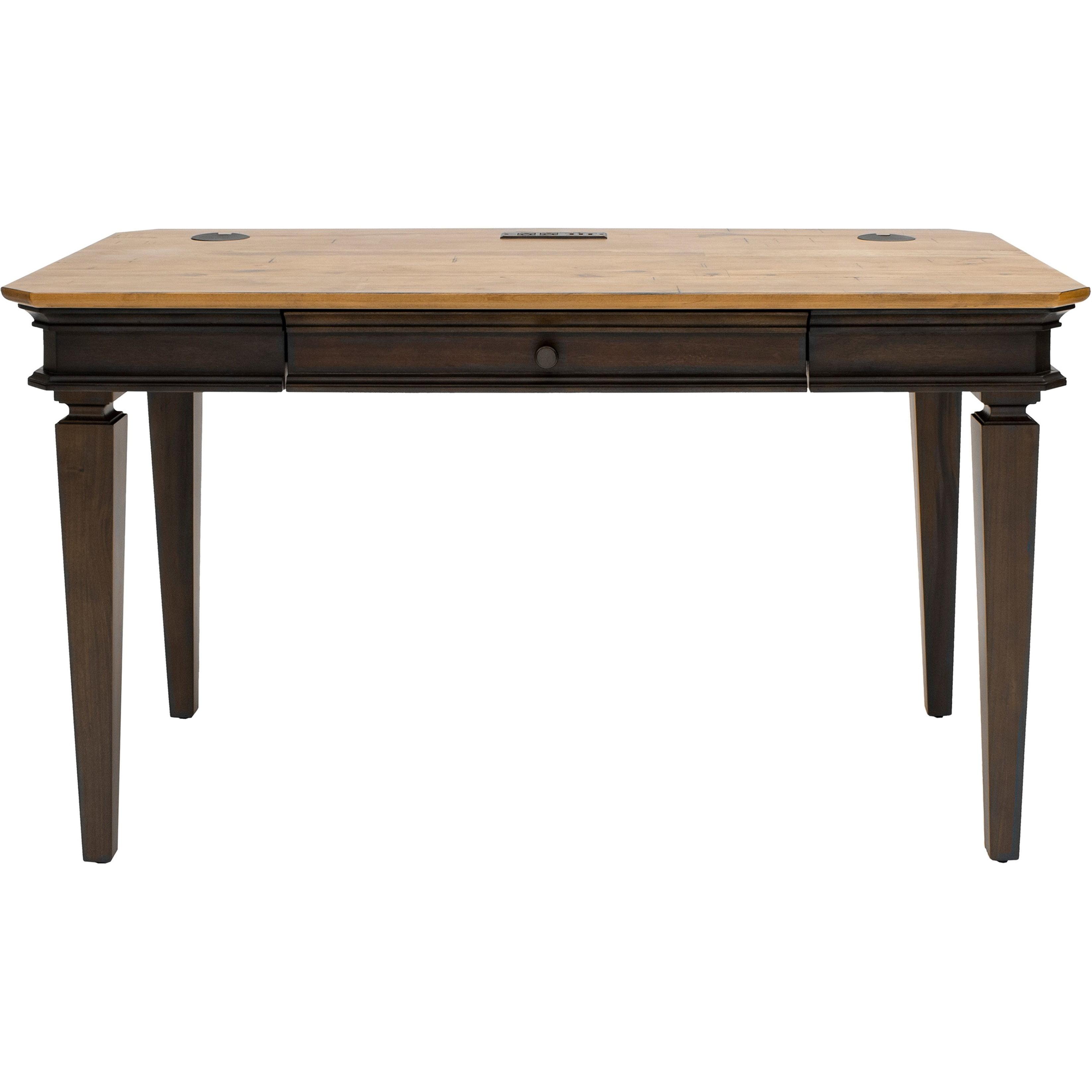 Martin Furniture Sonoma Writing Desk Brown: Stained Wood Finish, Metal Hardware, 54" Wide Desk with Drawer