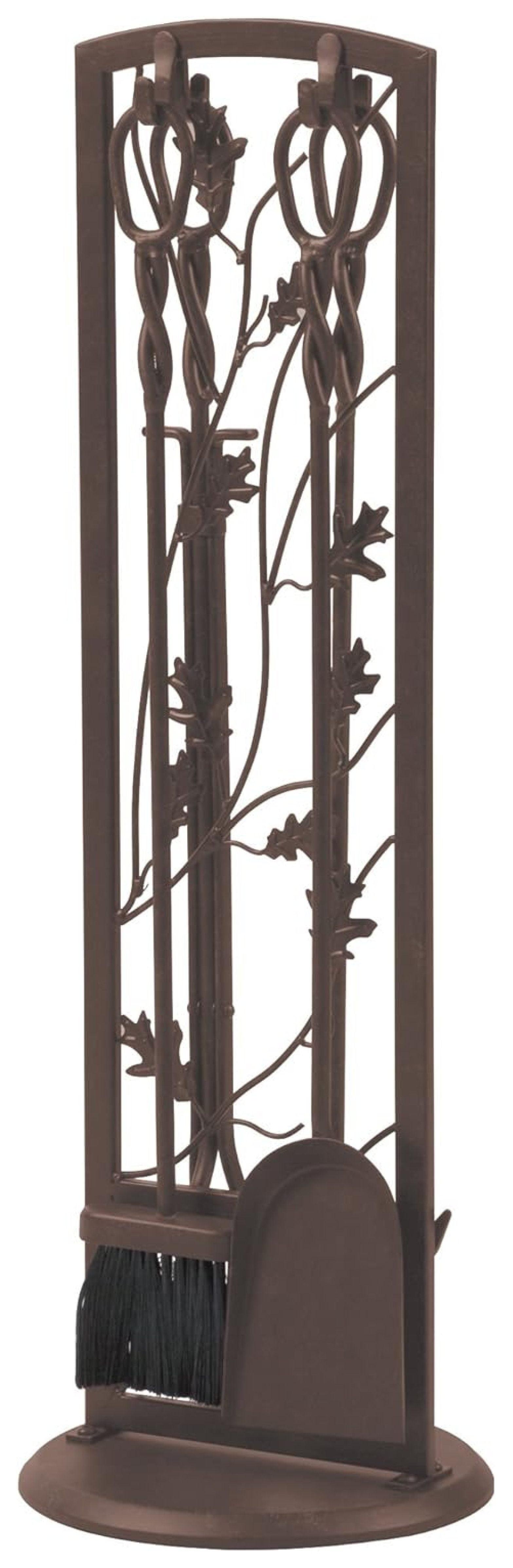 Werqueid Fireplace Tool Set 5 Piece, Oak Leaf 30", Colonial Brown