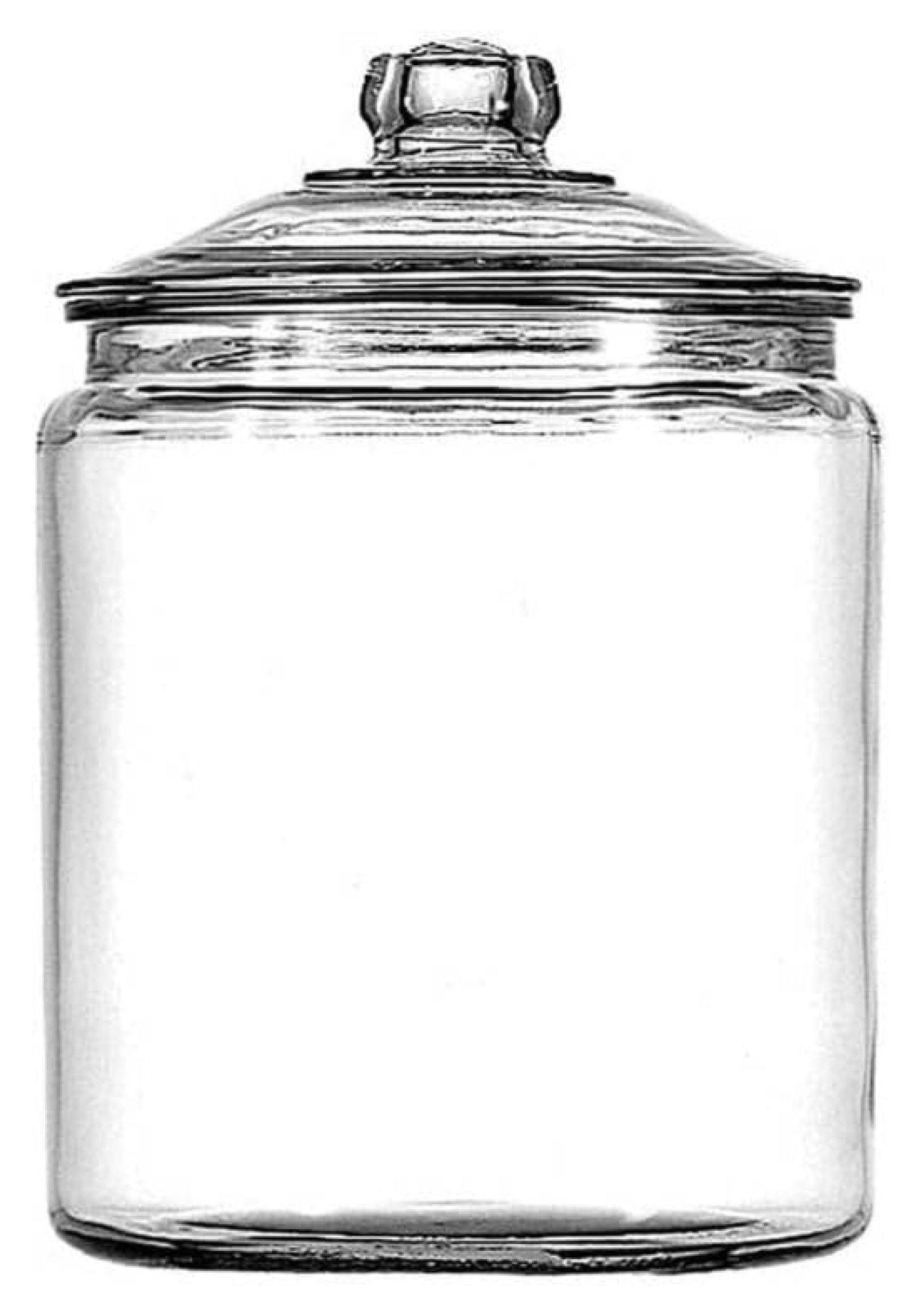 Clear Glass 0.5 Gallon Food Storage Jar with Lid