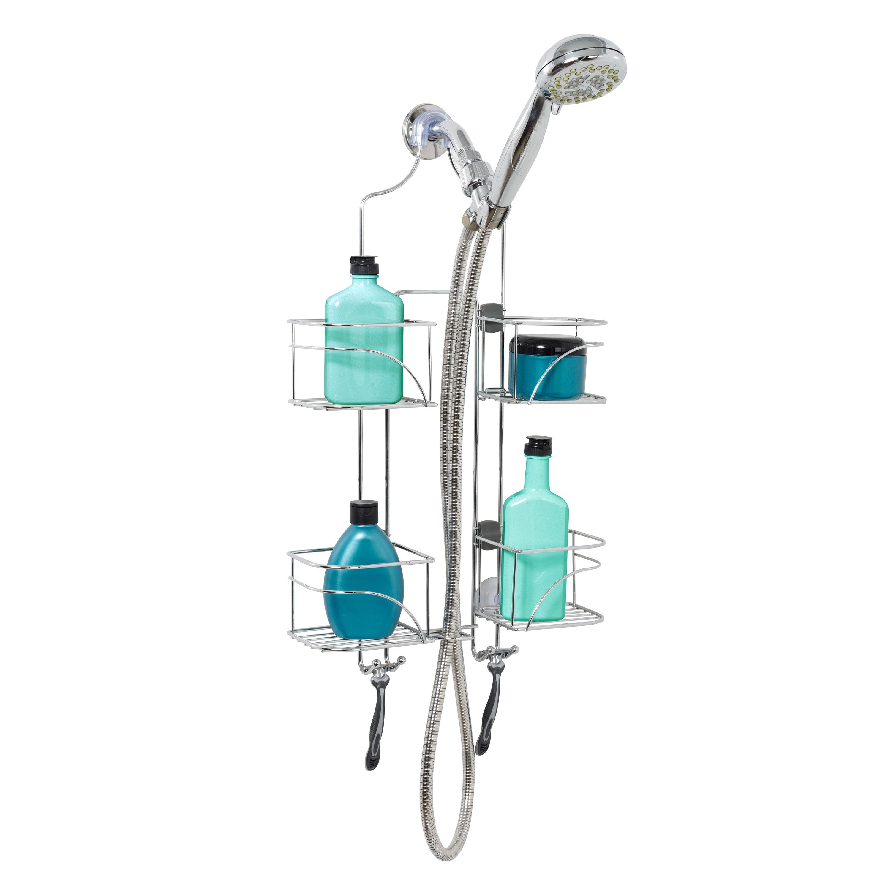 Expandable Chrome Shower Caddy with 4 Basket Shelves, Zenna Home over-the-Showerhead