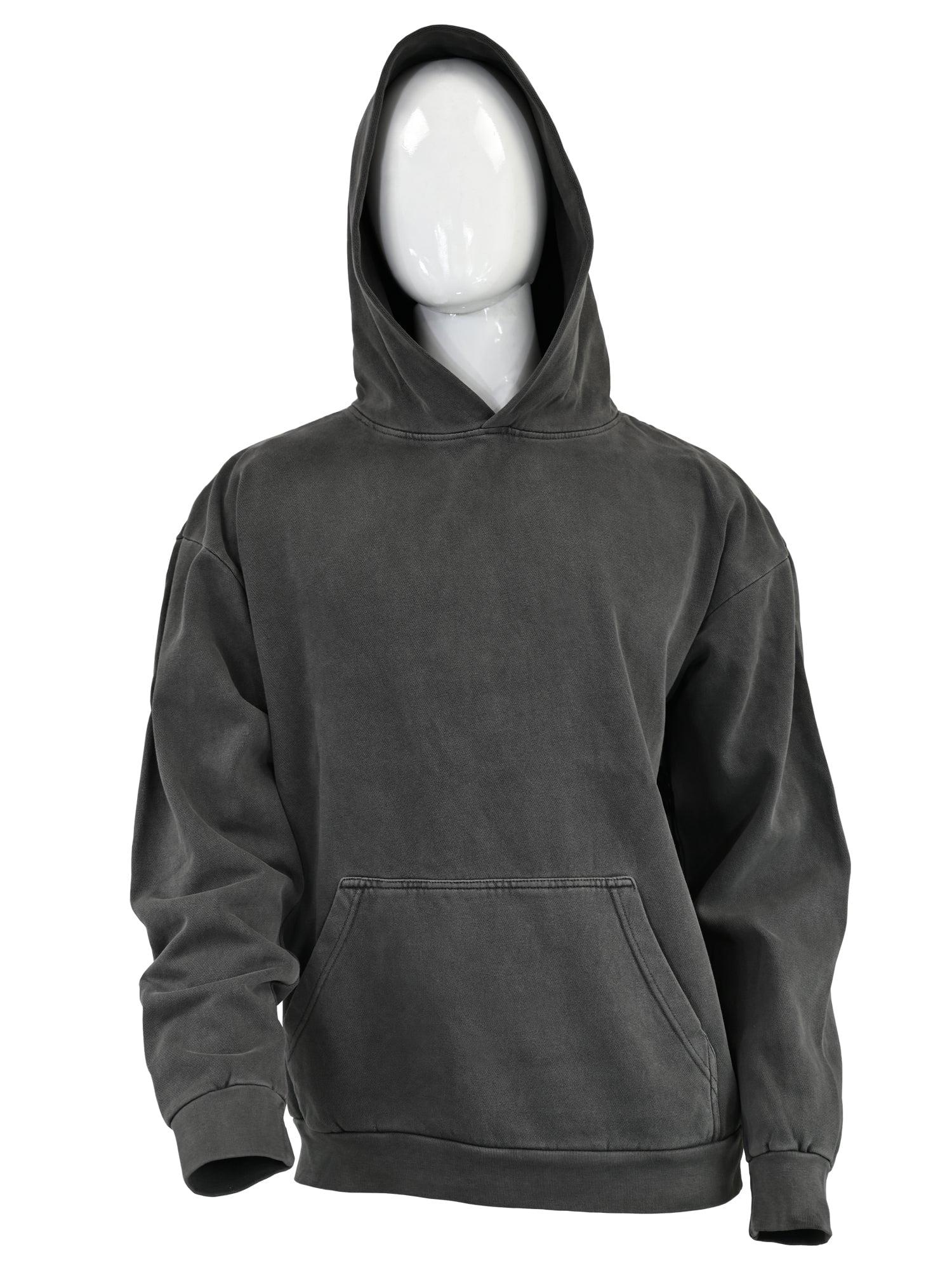 Expert Brand USA-Made Men's Oversized Heavyweight Cotton Pullover Hoodie Charcoal XL