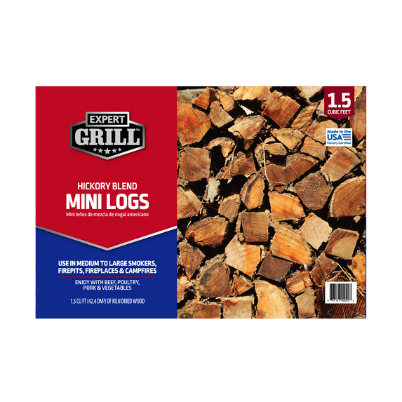 Expert Grill 1.5 cubic feet Hickory Wood Mini Smoking Logs, 1.5 Cubic feet