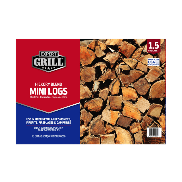 Expert Grill 1.5 cubic feet Hickory Wood Mini Smoking Logs, 1.5 Cubic feet