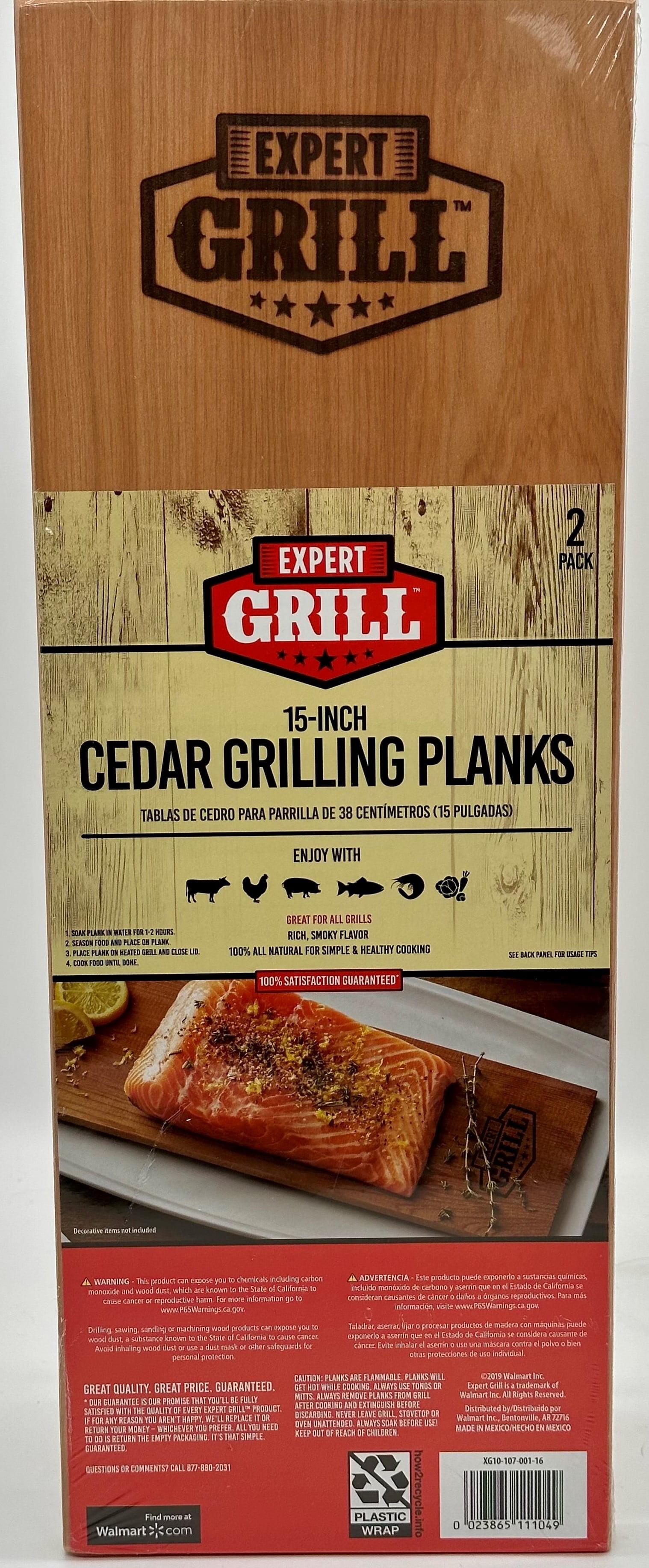 Expert Grill 15 inch Cedar Grilling Planks 2 Pack, 100% Natural, 100% Satisfaction Guaranteed, For Use With Charcoal Or Gas Grills