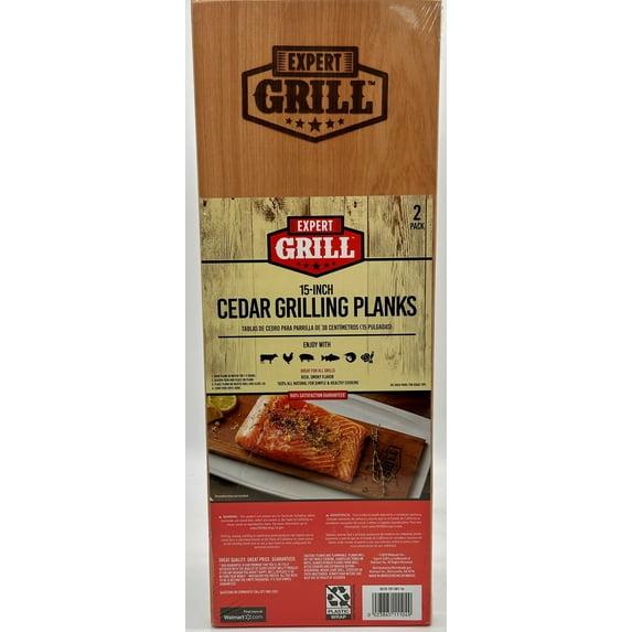 Expert Grill 15 inch Cedar Grilling Planks 2 Pack, 100% Natural, 100% Satisfaction Guaranteed, For Use With Charcoal Or Gas Grills