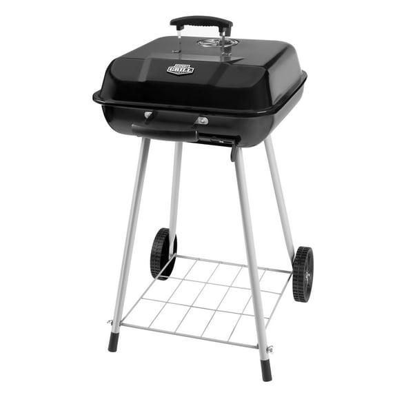 Large Black Steel Charcoal Grill with Wheels and Smoker