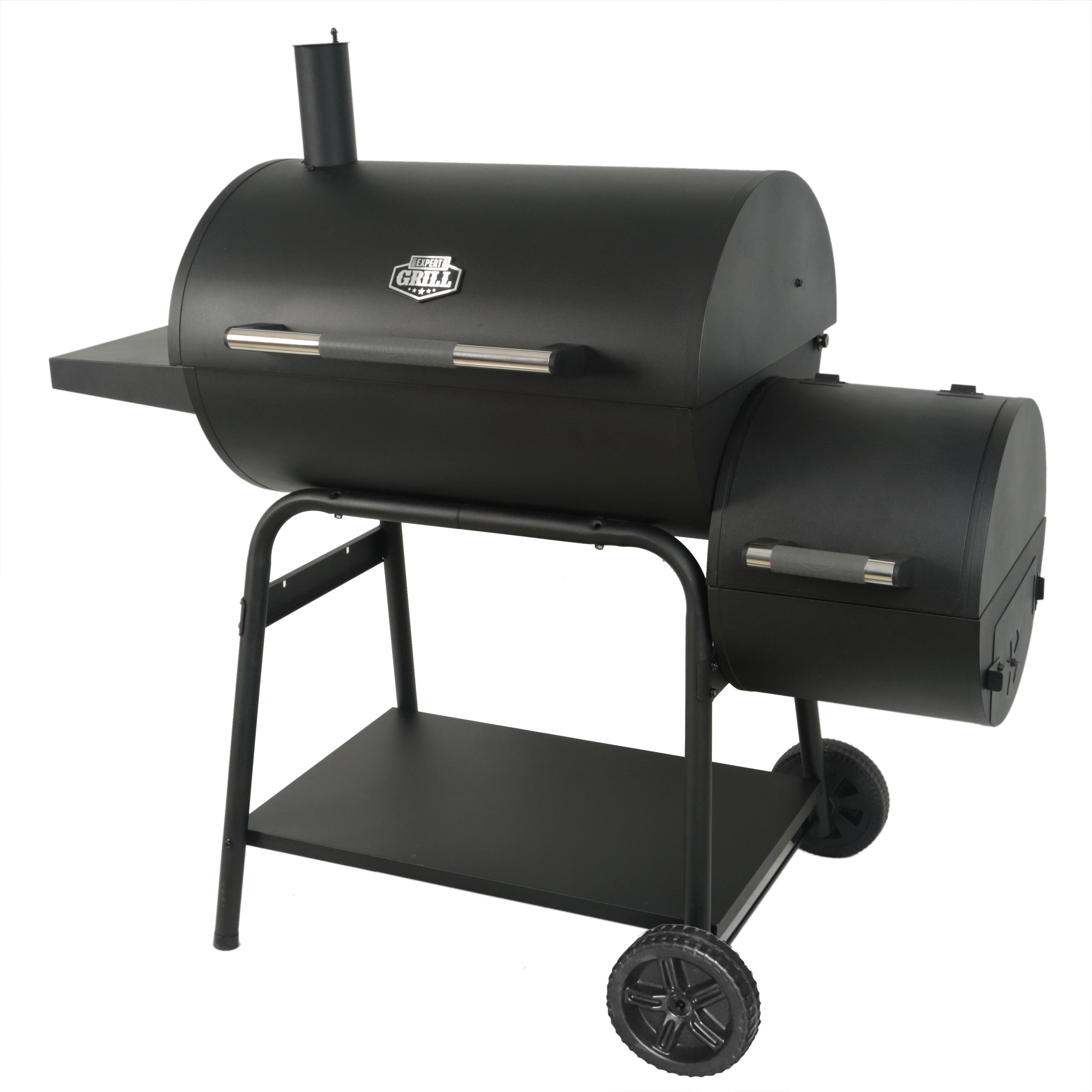 Expert Grill 28" Black Offset Charcoal Smoker with Side Firebox