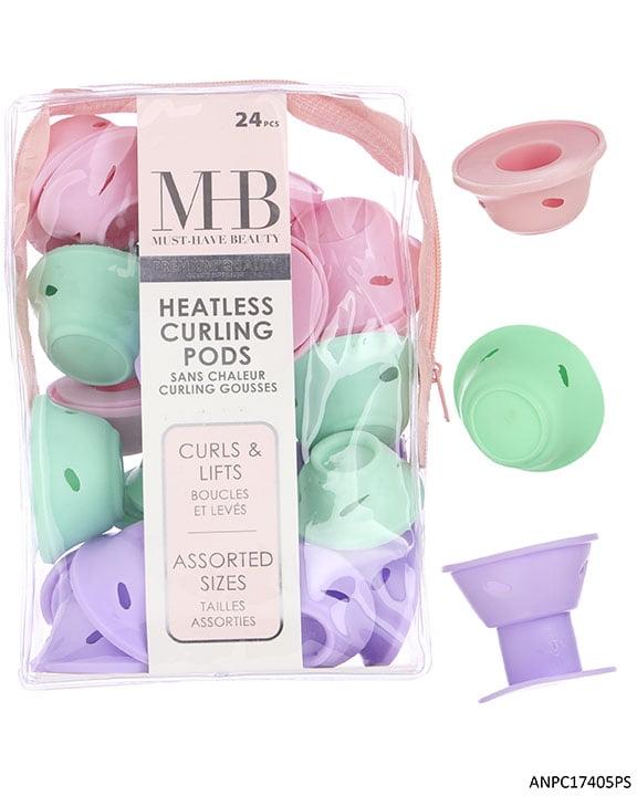 Expressions 24pc Heatless Curling Pods - Silicone Hair Rollers For No Damage Heatless Curls, Heatless Curlers Value Pack, Overnight Hair Curlers For Versatile Hairstyling (BRIGHTS) "