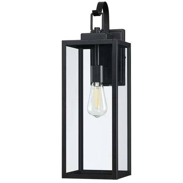 17 Stories Extra Large Size Outdoor Wall Lights, 22.5 Inch Matte Black Oversized Exterior Light Fixture With Clear Glass Shade, Front Porch Lighting, Modern Sconce Lantern For House, Garage