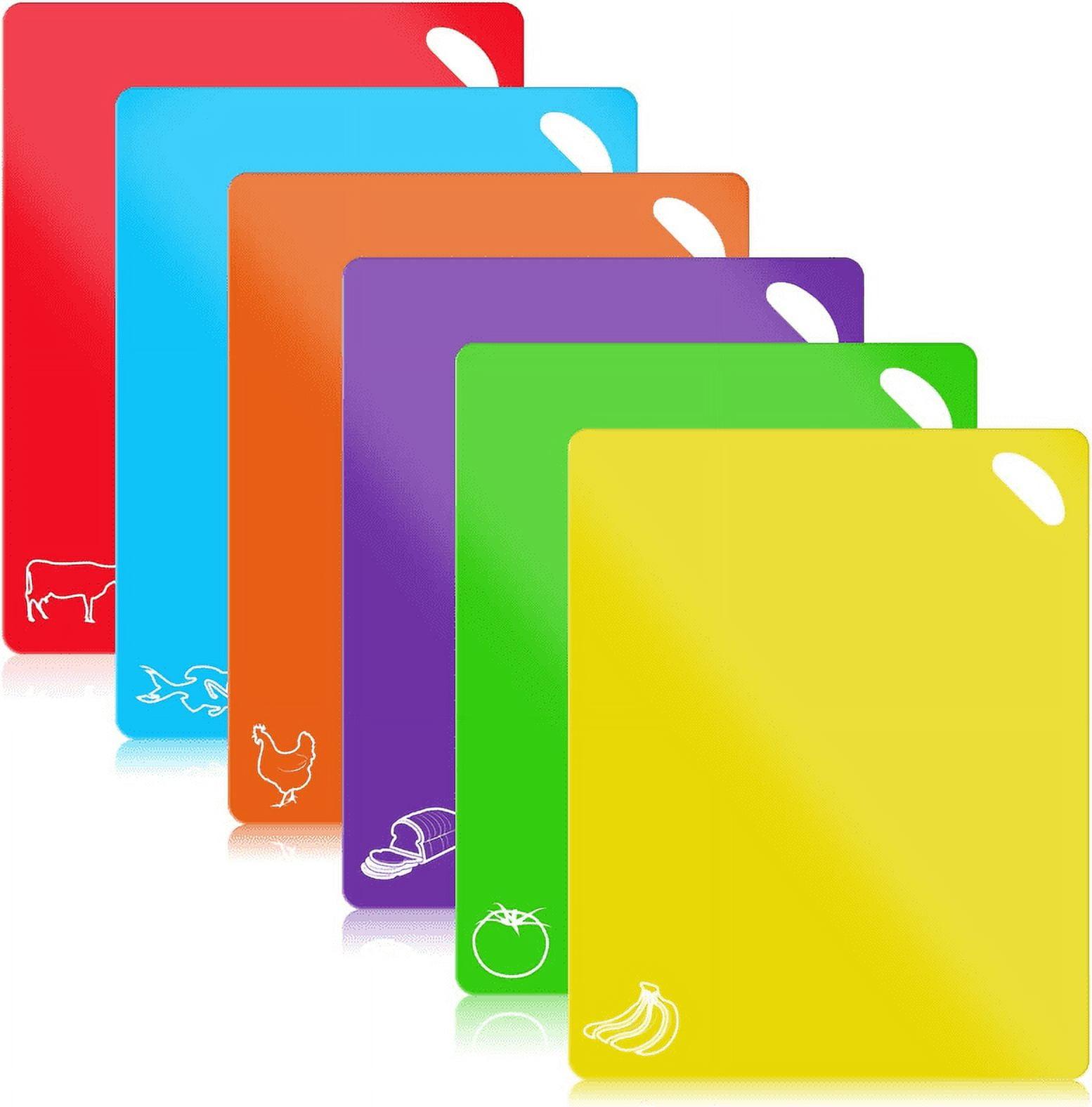 Multicolor Flexible Plastic Chopping Mats Set of 6