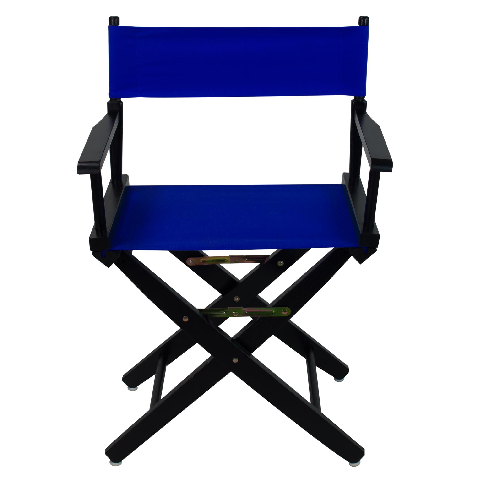 206-02-032-13 18 in. Extra-Wide Premium Directors Chair, Black Frame with Royal Blue Color Cover