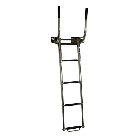 Extreme Max 3006.8804 Undermount Telescoping Pontoon, Dock, and Swim Raft Ladder with Hidden Handle and Rubber Grips - 4-Step