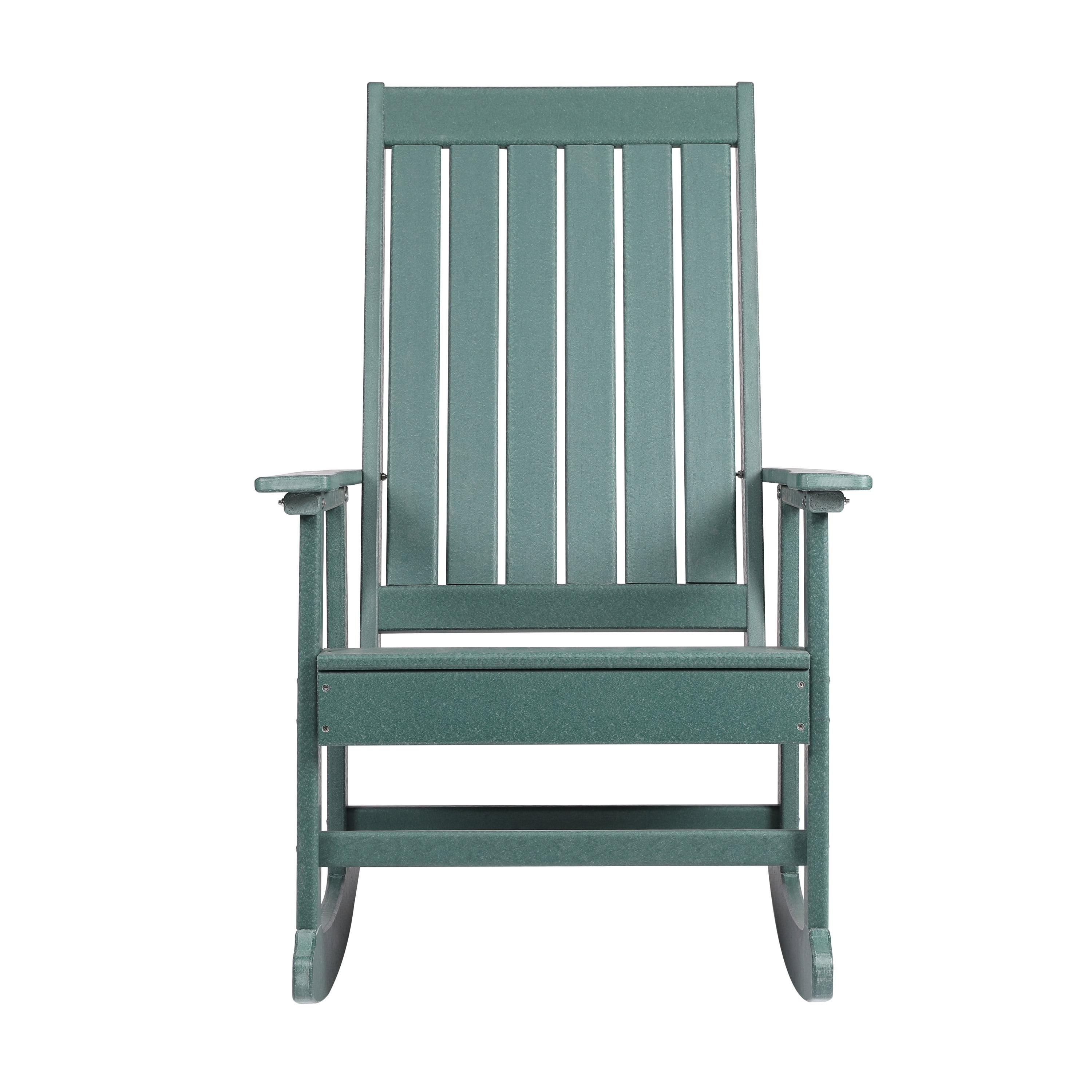 Hunter Green Tek-Wood Adirondack Rocking Chair with Arms