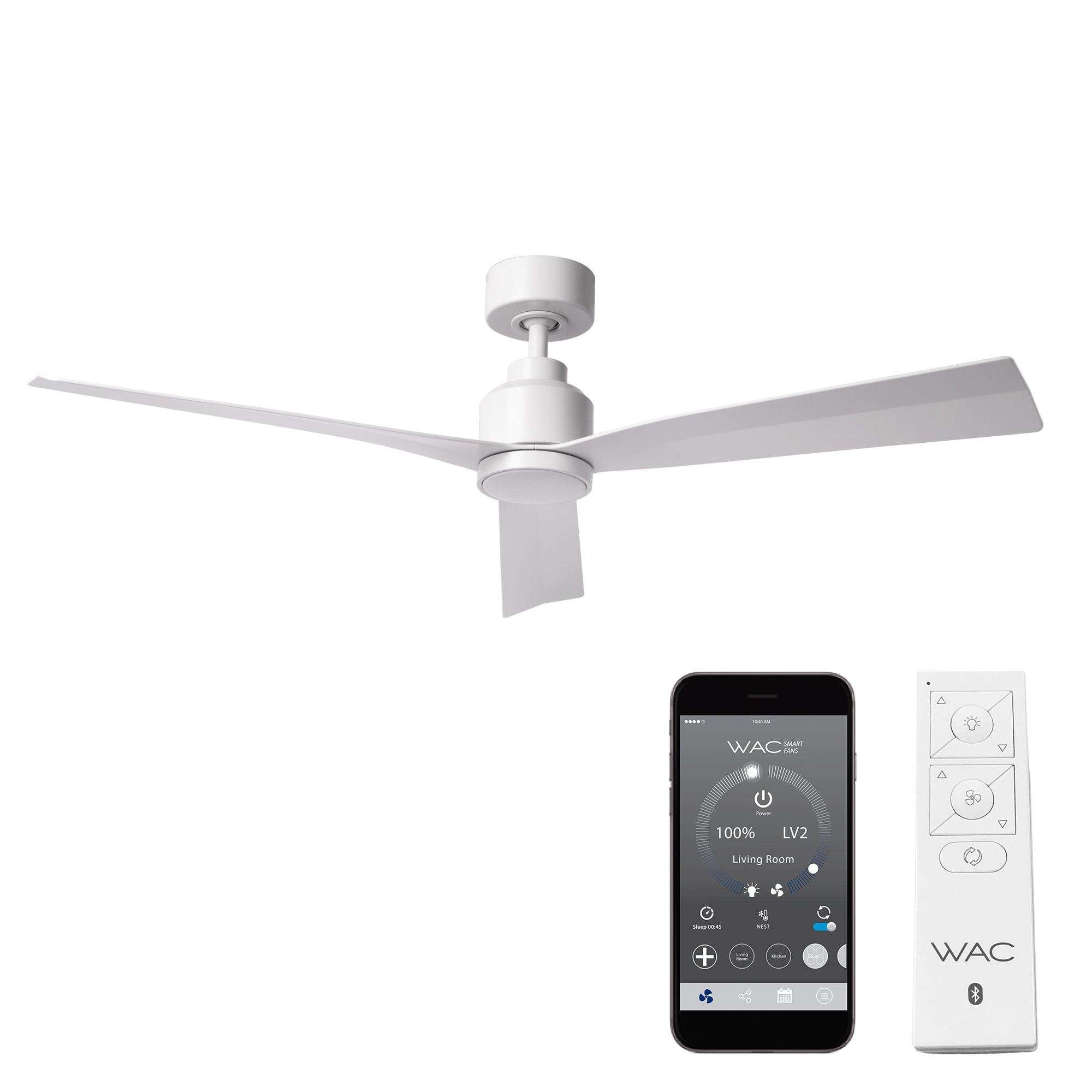 52" Smart Home Compatible 3 Blade Smart Ceiling Fan with Remote