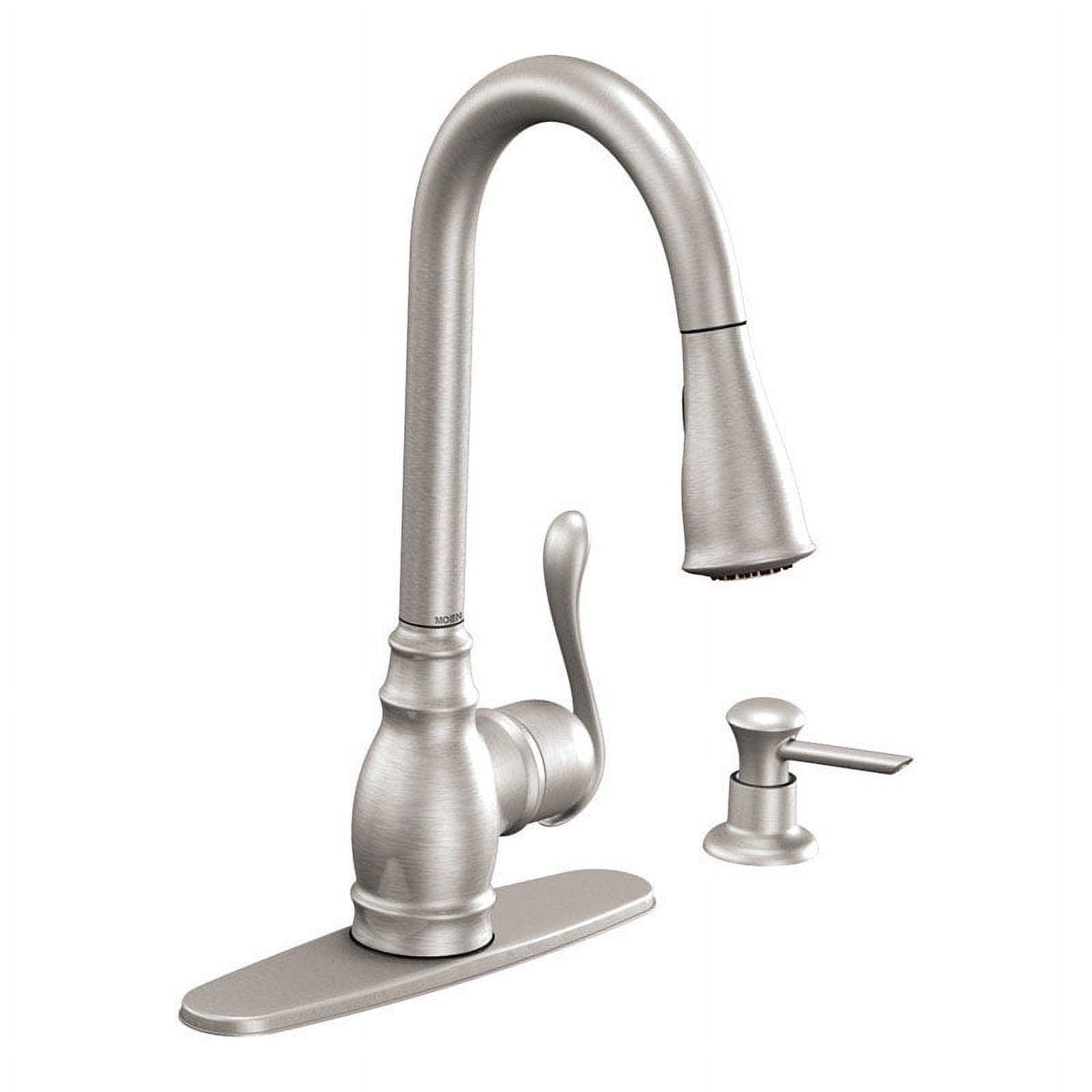 Moen Anabelle Single Handle Deck-mount Pull-down Kitchen Faucet with Sprayer ( Deck Plate Included ) (Soap Dispenser Included)