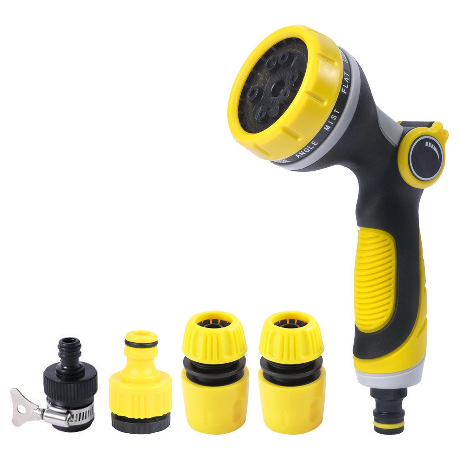 Yellow Heavy Duty Adjustable Garden Hose Nozzle with Thumb Control