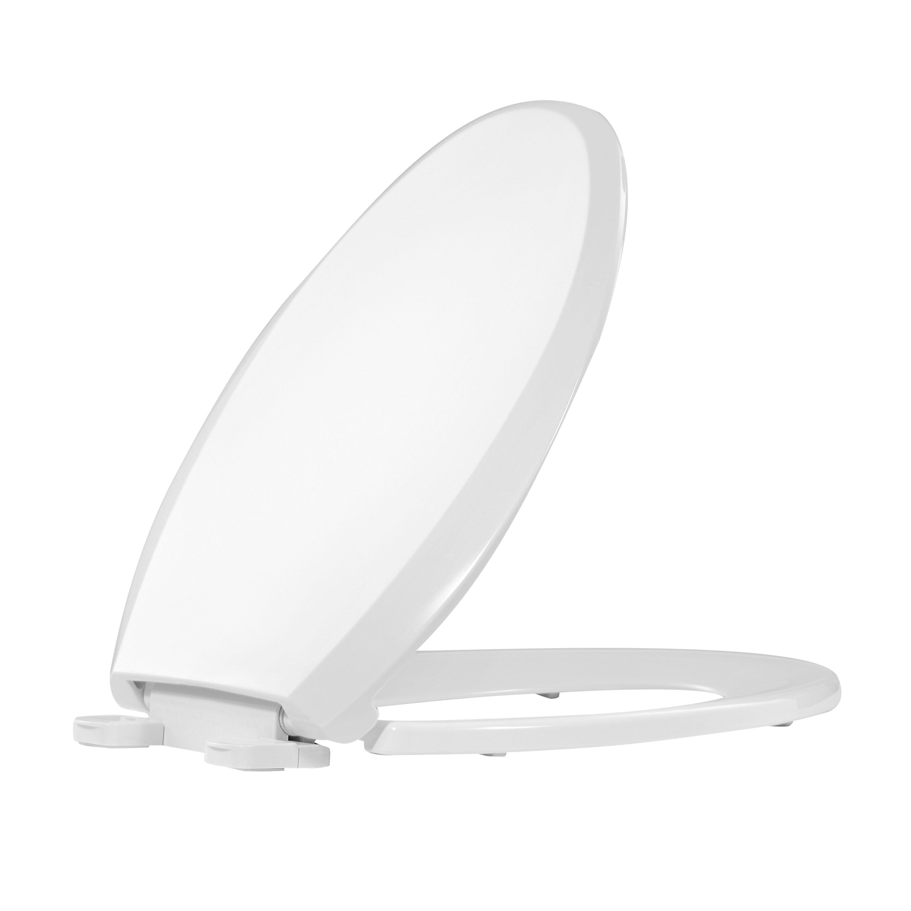 White Elongated Slow Close Plastic Toilet Seat