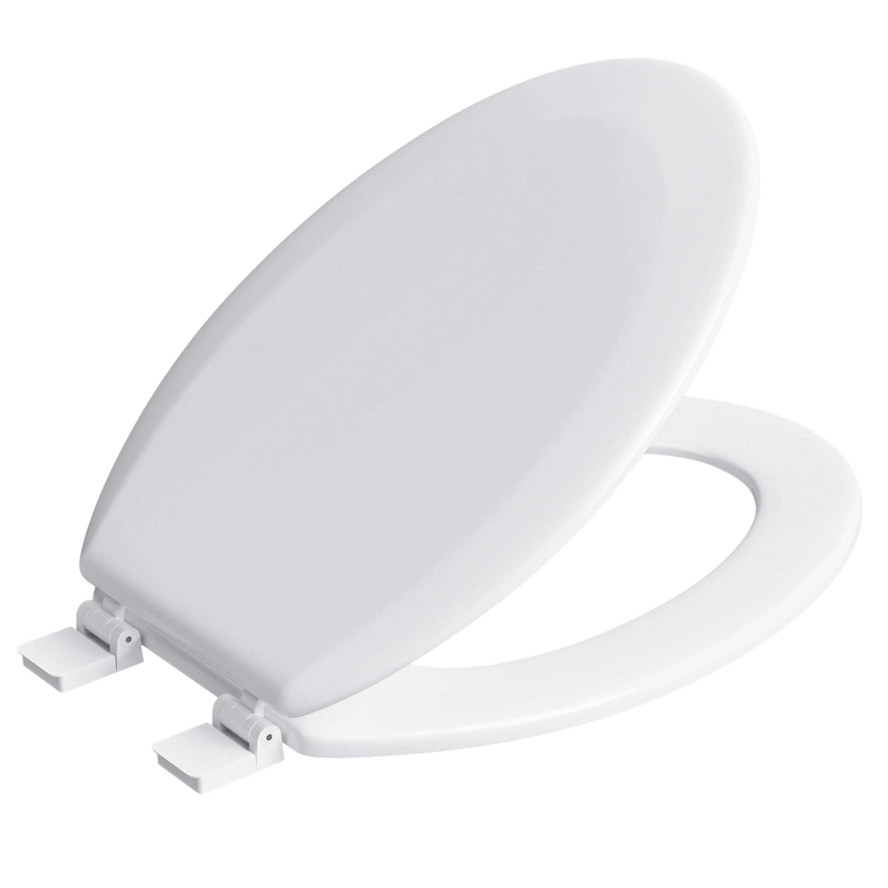 Mayfair Westport 1844EC Wood Toilet Seat with Easy Clean & Change Hinges, Elongated, White