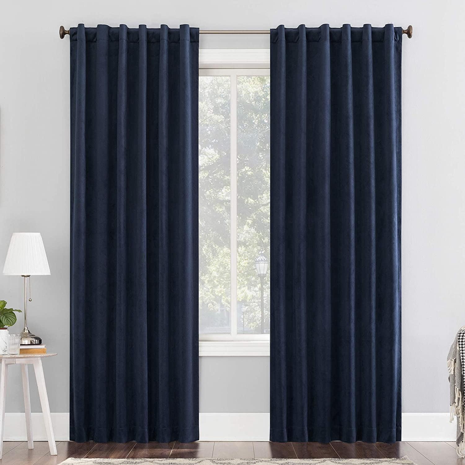 Sun Zero Velvet Noise Reducing Thermal Extreme 100% Blackout Back Tab Curtain Panel