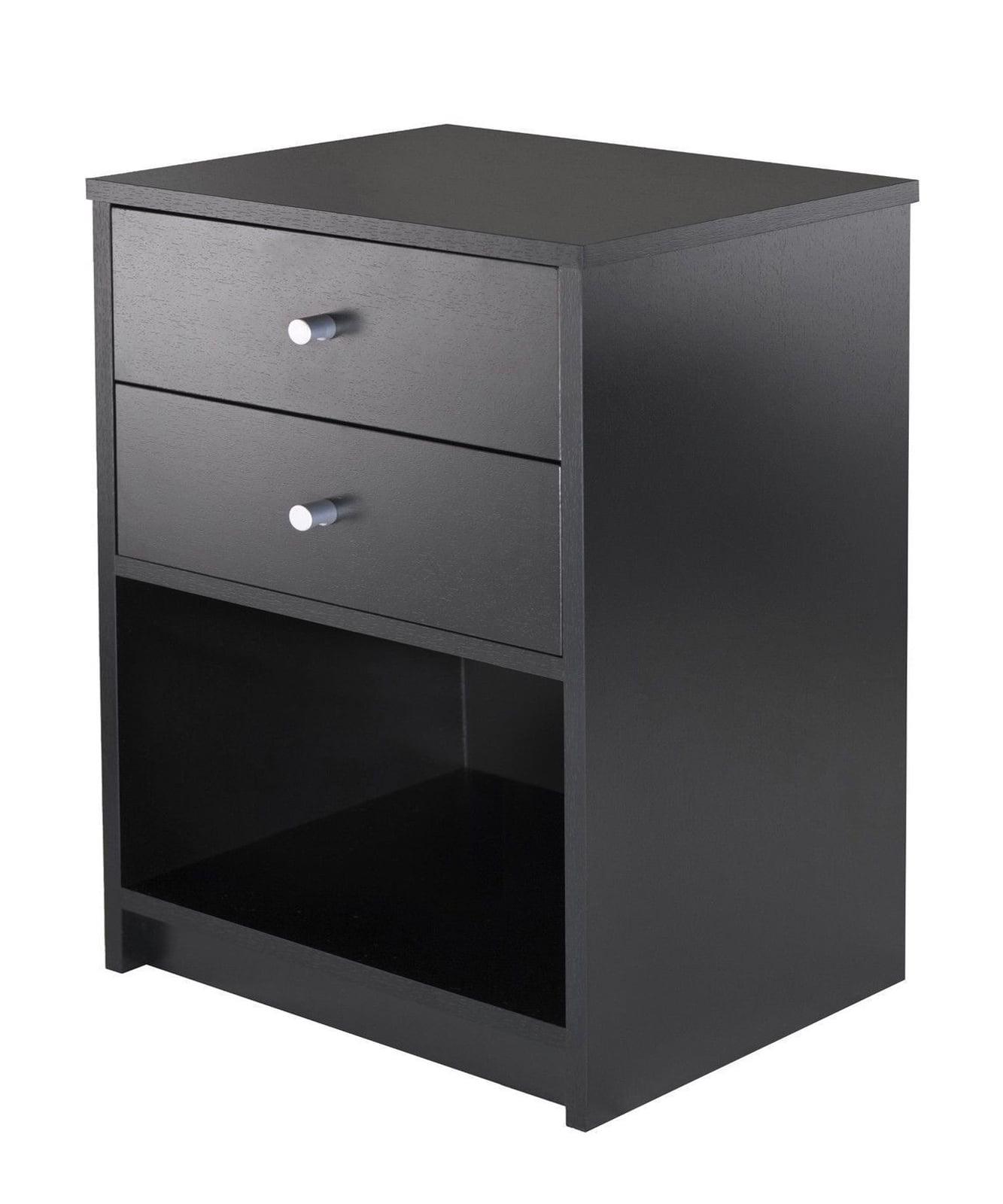 Ava Nightstand with 2 Drawers Black - Winsome