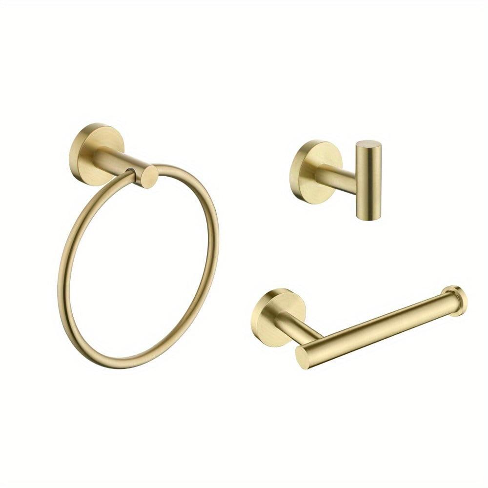 Brushed Gold 3-Piece Stainless Steel Bathroom Hardware Set