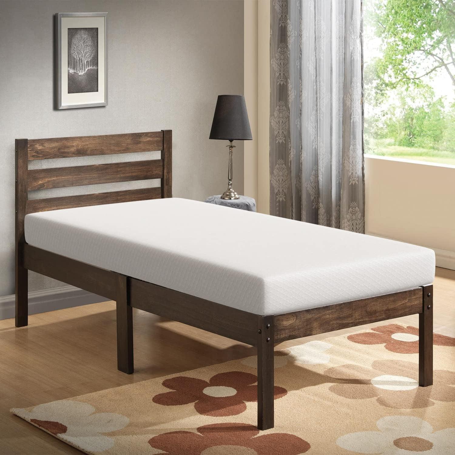 Twin 6-Inch White Gel Memory Foam Eurotop Mattress