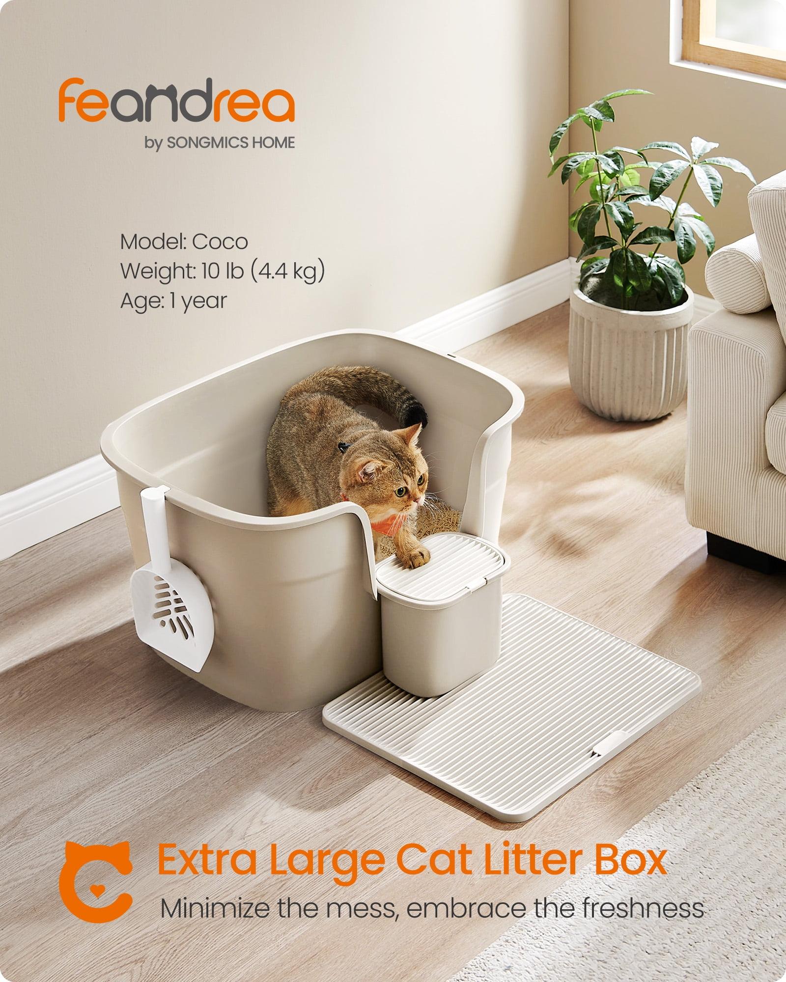 Feandrea Cat Litter Box, 25.2" L x 17.3" W x 13" H, Extra Large Litter Box, High-Sided Litter Box, for Large Cats