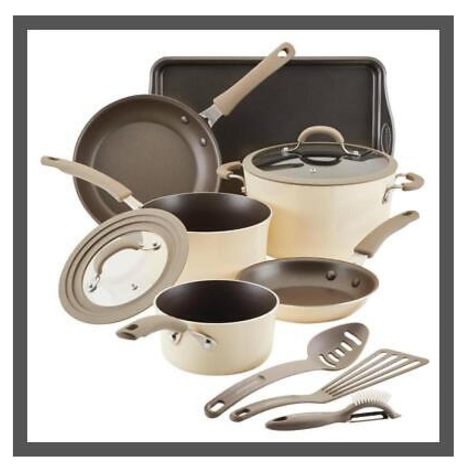 Rachael Ray Cook + Create 11pc Aluminum Nonstick Cookware Set