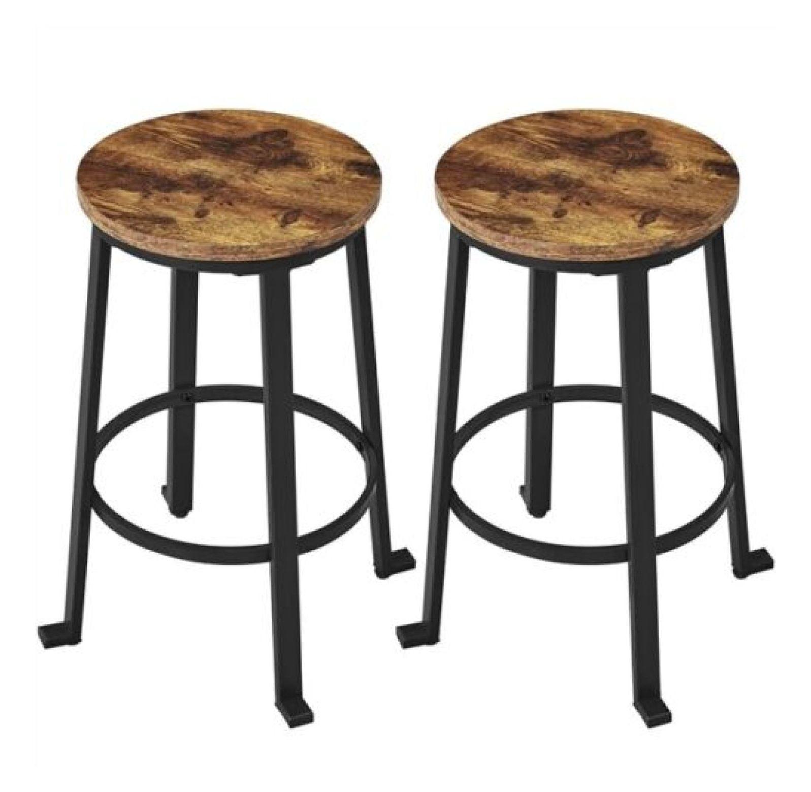 Yaheetech 24" H Counter Height Stools with Metal Frame Backless Barstools Set of 2