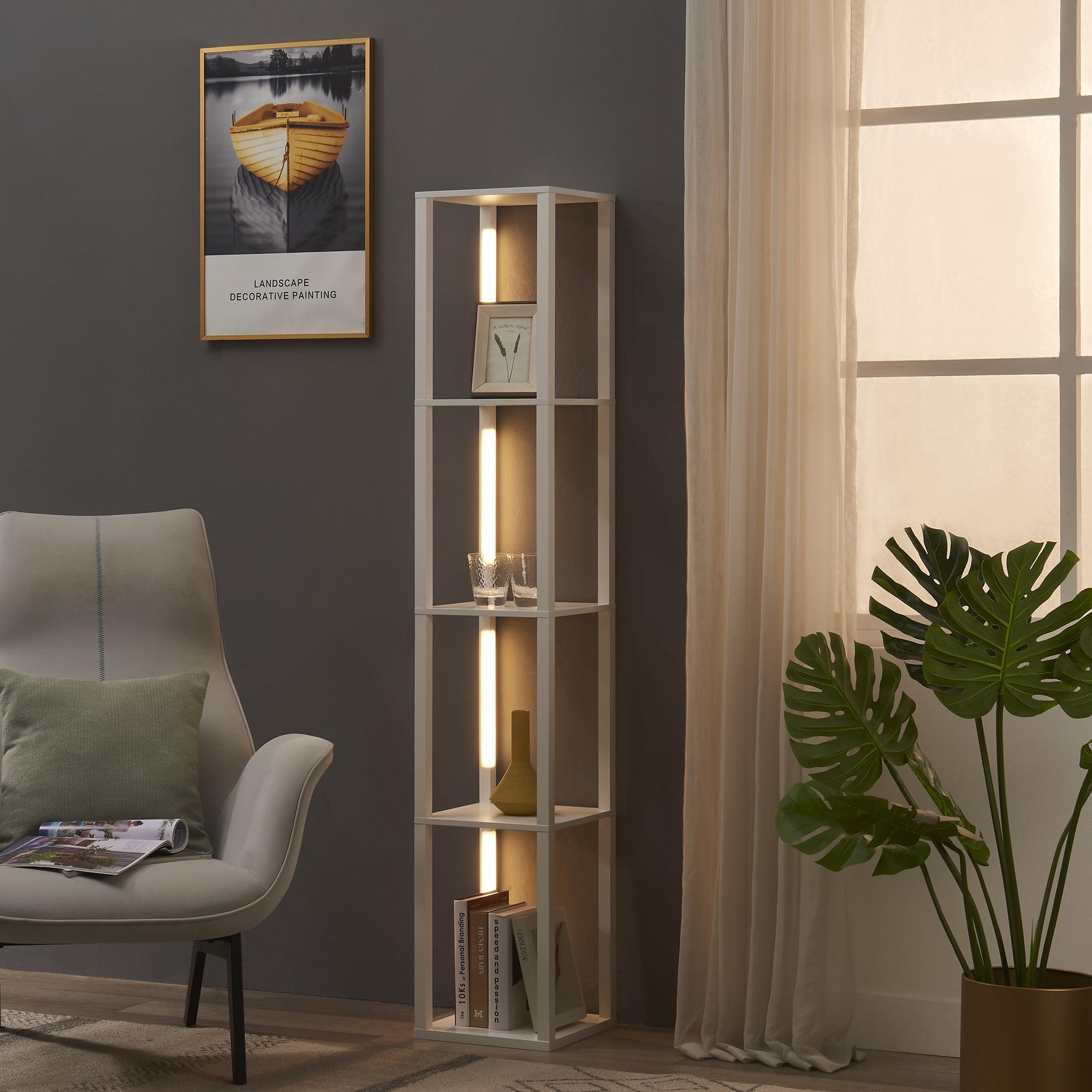 FENLO Fancy - 64" LED Floor Lamp For Bedroom, Display Shelf with Lights, Home Décor
