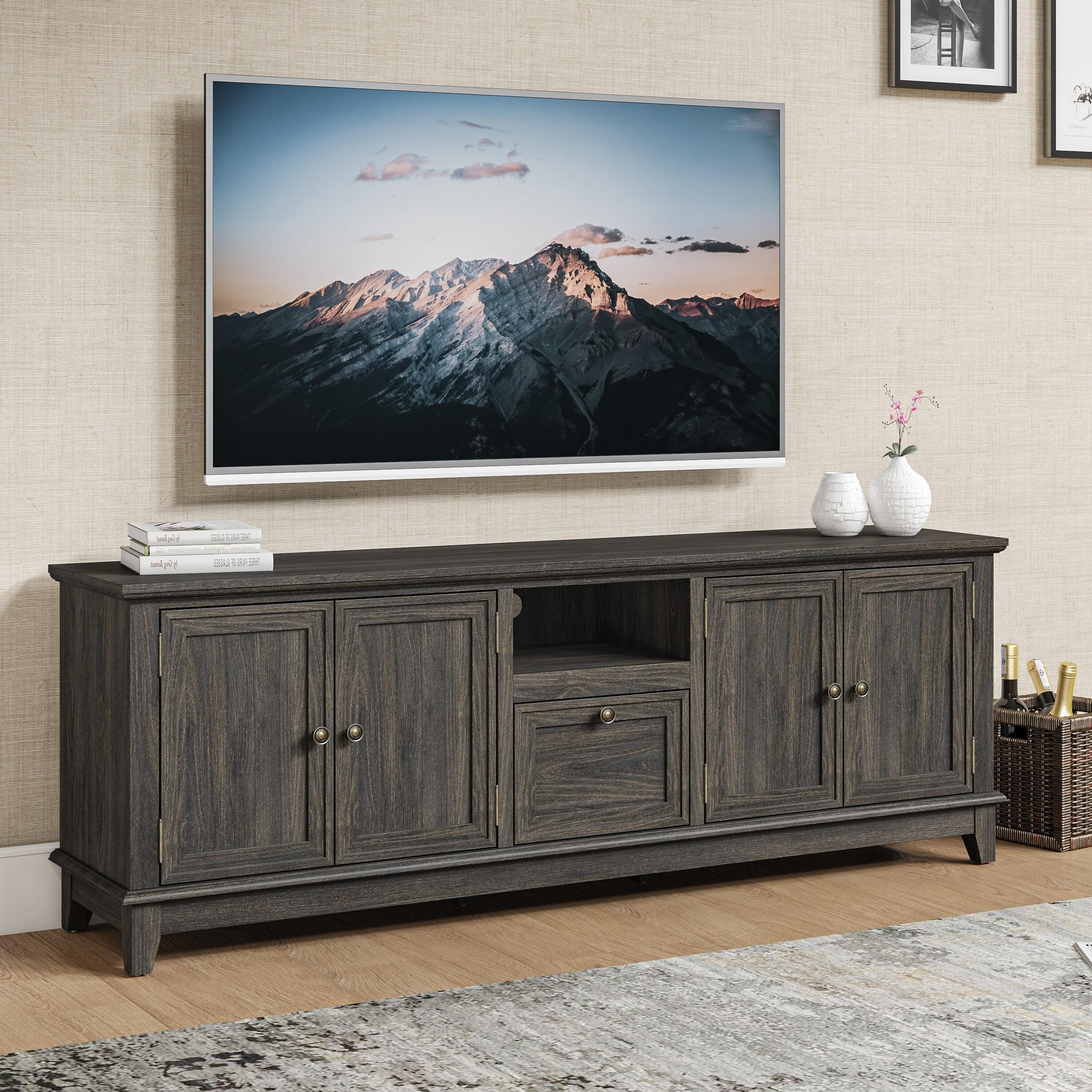 Festivo 72" TV Stand for TVs up to 75" with Hidden Drawer Wood