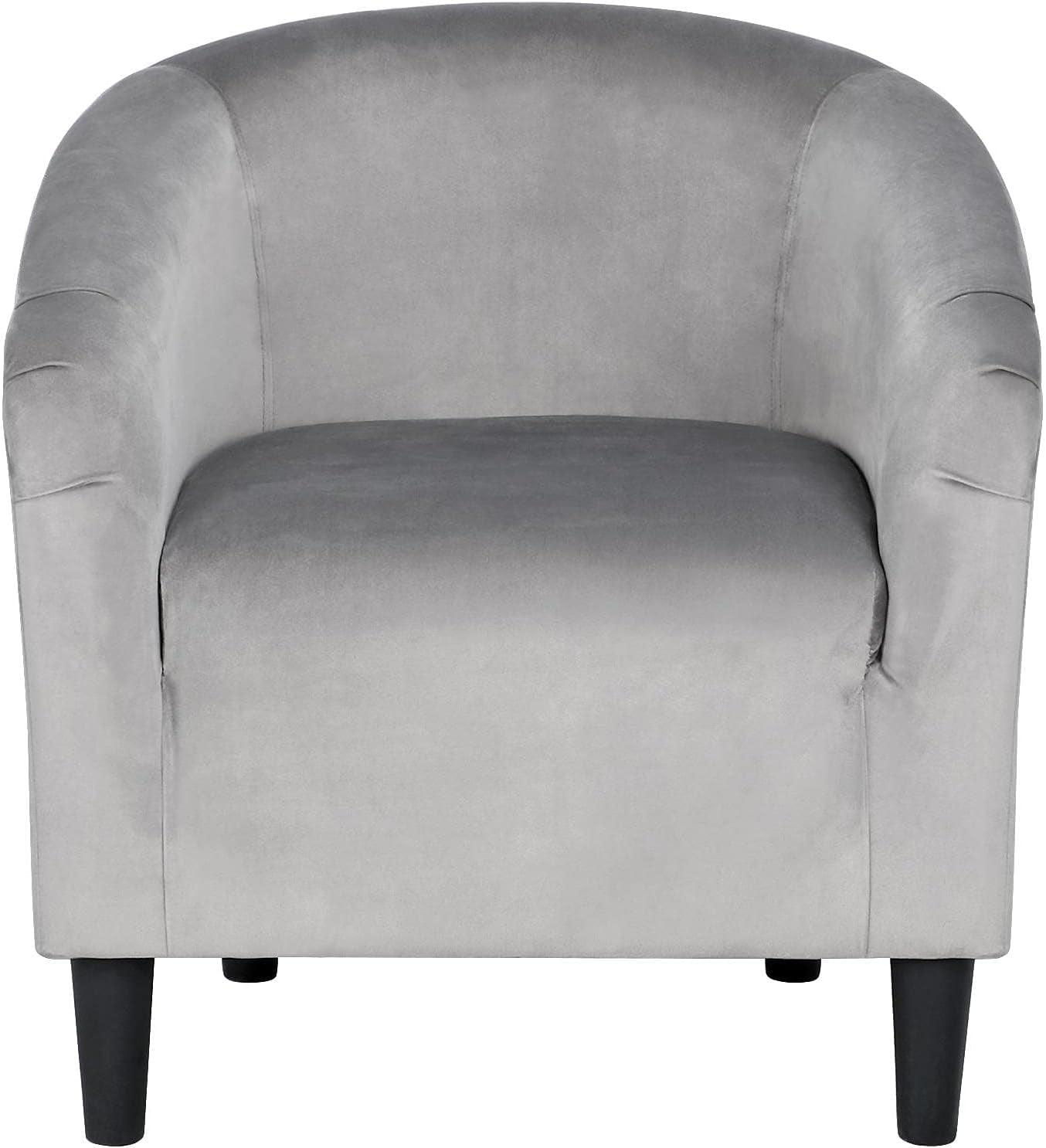 Yaheetech Velvet Club Accent Arm Chair Upholstered Barrel Chair