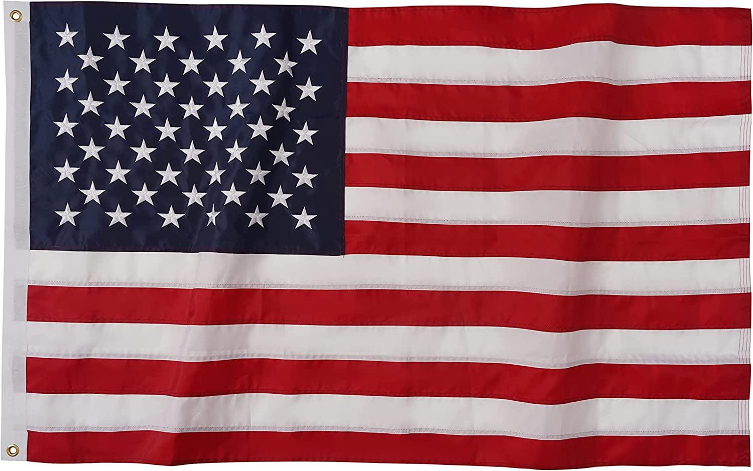 4x6 ft Heavy Duty Polyester American Flag with Embroidered Stars