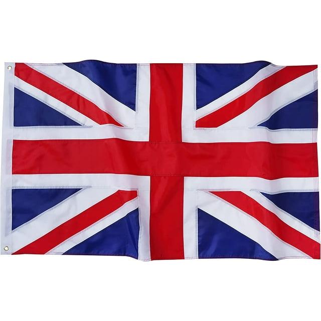 FLAGWIN United Kingdom British Flag 3x5 feet UK National Flags Embroidered Sewn Stripes Union Jack England Flag Banner Heavy Duty Outdoor
