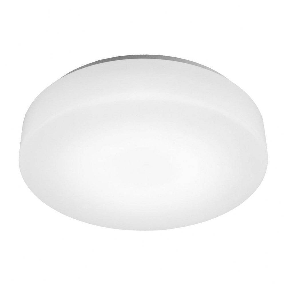 Sleek White Acrylic LED Flush Mount Drum Light, Energy Star 2700K