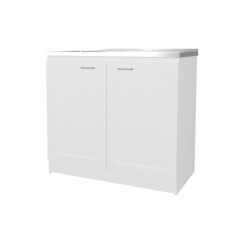 FM FURNITURE Haivana Utility Sink Base Cabinet with Double Doors White