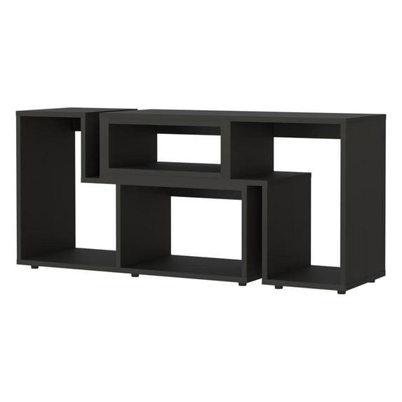 FM FURNITURE Harmony Extendable TV Stand Black Engineered Wood