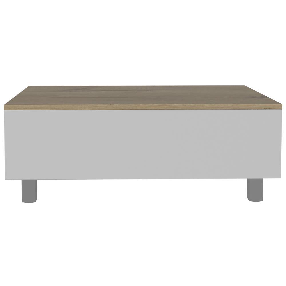 Colombian Crafted Dual-Tone Lift-Top Coffee Table with Storage