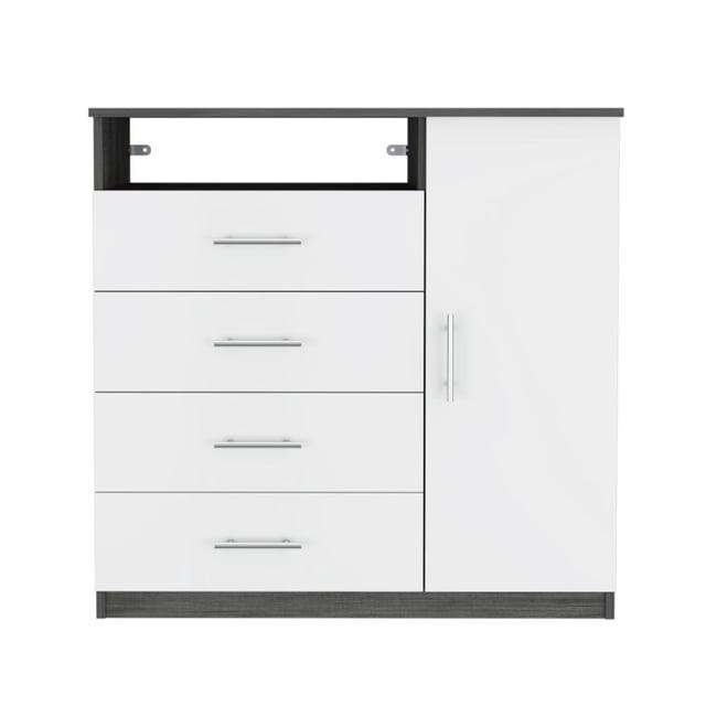 FM FURNITURE LLC Carolina 4 Drawer Dresser  ,Smokey Oak / White