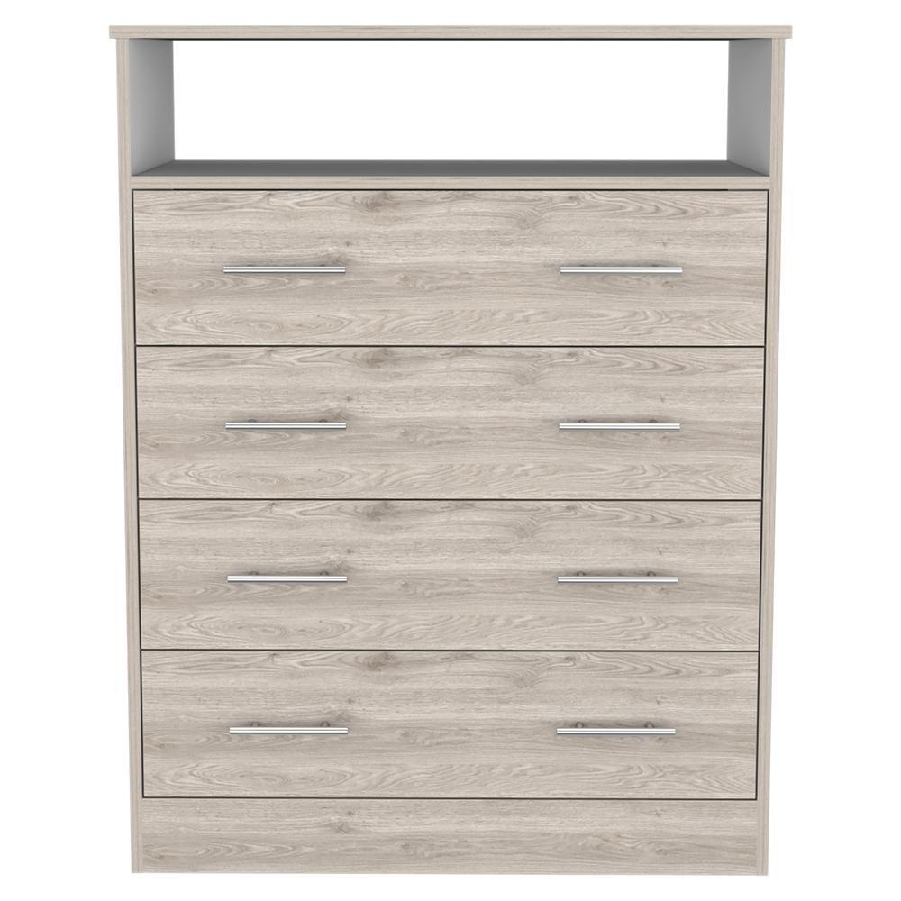 Lagos Light Gray 4-Drawer Dresser with Particleboard Finish