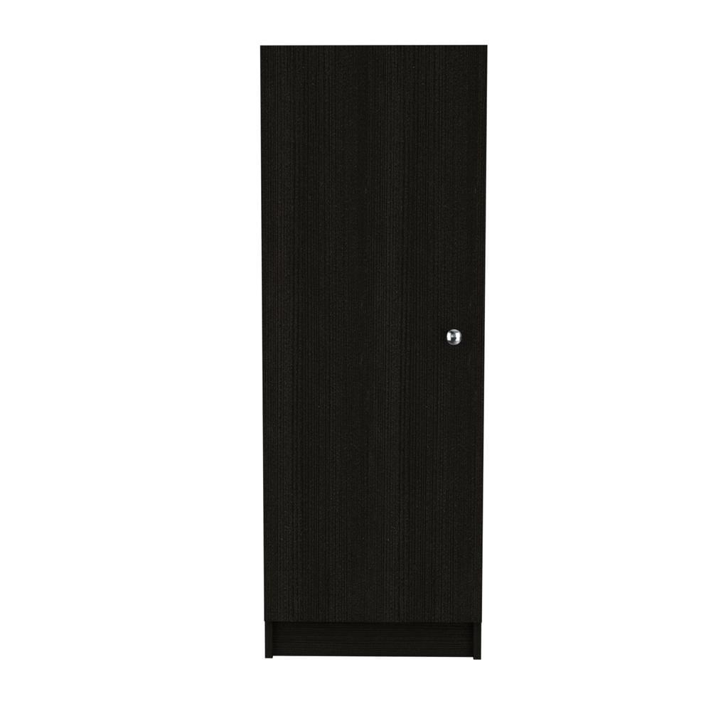 Black 47-Inch Tall Single Door Pantry with Shelves