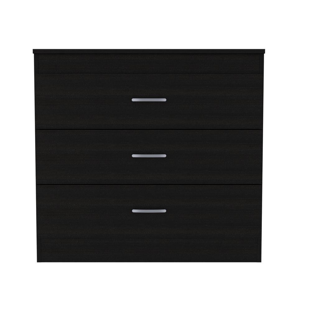 Cambridge Black 3-Drawer Dresser with Mirror Accent