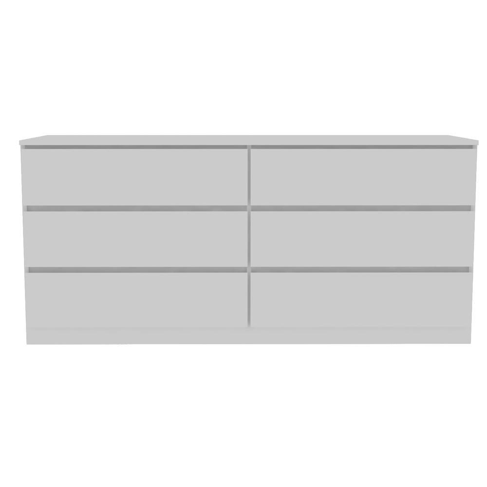 Seul Contemporary White 6-Drawer Double Dresser