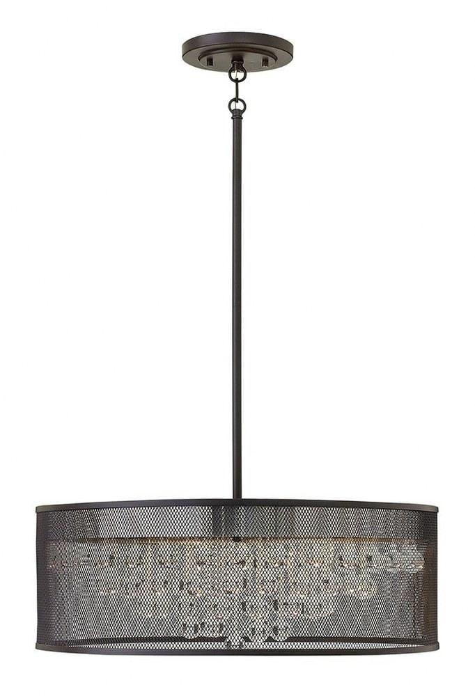 FR38905BLK 6-Light Large Foyer Single Pendant from the Fiona Collection